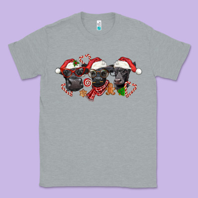 Christmas Black Angus Cows Classic Tee Designed By Lillyallendesigns
