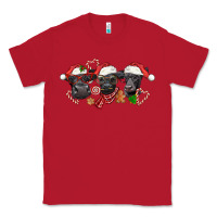 Red Christmas Black Angus Cows Classic Tee - LillyAllenDesigns