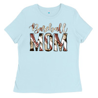 Baby Blue baseball mom Ladies Tee - Jasminsmagicworld