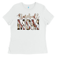 White baseball mom Ladies Tee - Jasminsmagicworld