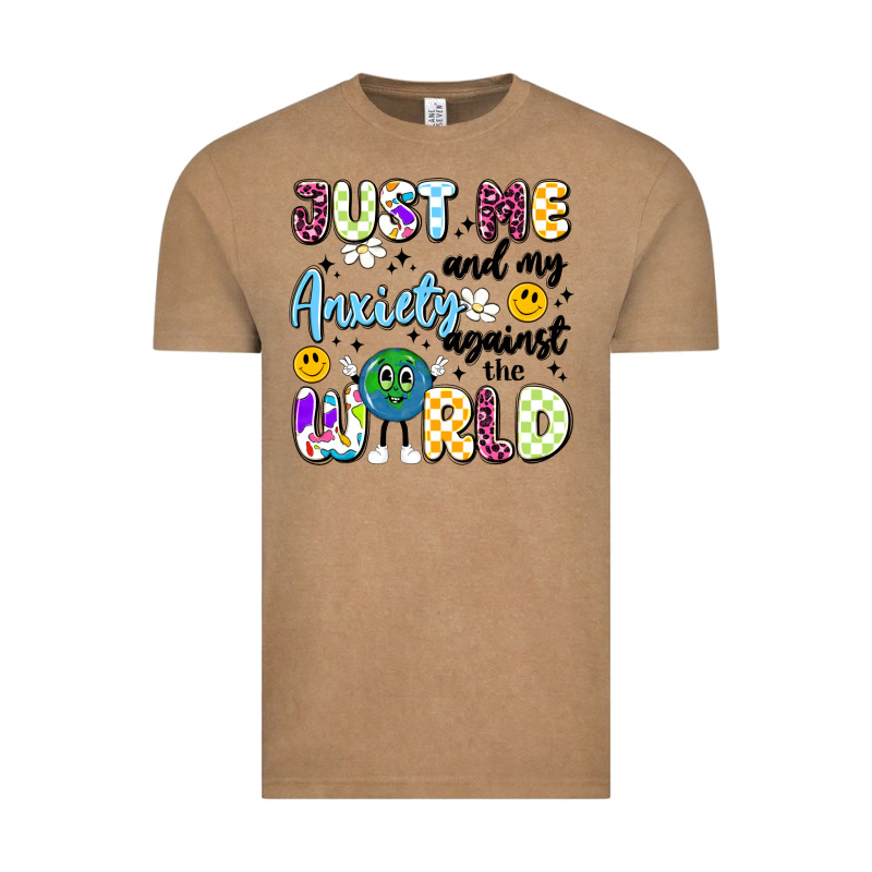 Just Me And My Anxiety Against The World Vintage Tee by Artiststas | Teevron