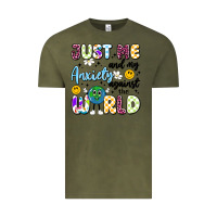 Vintage Olive just me and my anxiety against the world Vintage Tee - Artiststas