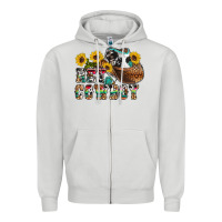 Dove Grey hey cowbow Zipper Hoodie - OliviaCreatesArt