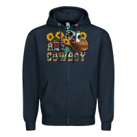 Navy hey cowbow Zipper Hoodie - OliviaCreatesArt