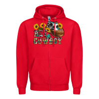 Red hey cowbow Zipper Hoodie - OliviaCreatesArt