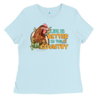 Baby Blue life is better in the country Ladies Tee - MaliasSmallBusiness