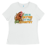 White life is better in the country Ladies Tee - MaliasSmallBusiness