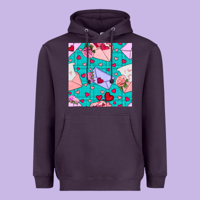 Valentines Day Love Letter And Envelope Heavyweight Hoodie Designed By Bundleandbundleshop