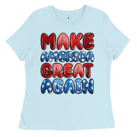 Baby Blue make america great again Ladies Tee - MaliasSmallBusiness