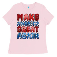 Bubblegum Pink make america great again Ladies Tee - MaliasSmallBusiness
