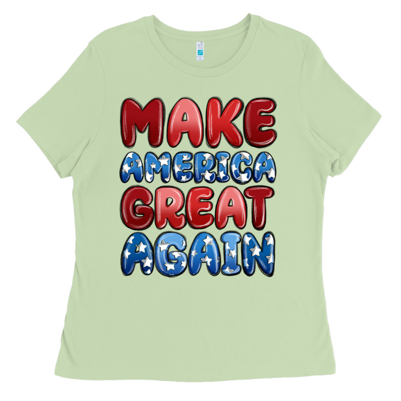 Make America Great Again Ladies Tee by MaliasSmallBusiness | Teevron