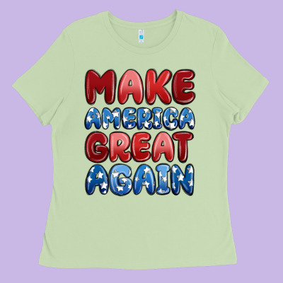 Make America Great Again Ladies Tee Designed By Maliassmallbusiness