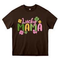 Chocolate Brown lucky mama Heavy Core Tee - MaliasSmallBusiness