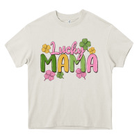 Cream lucky mama Heavy Core Tee - MaliasSmallBusiness