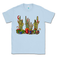 Dusty Blue Christmas Cactus Classic Tee - LillyAllenDesigns