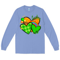Colony Blue st patricks day hearts png Long Sleeve Tee - NancyCooperArtShop