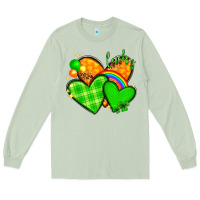 Matcha st patricks day hearts png Long Sleeve Tee - NancyCooperArtShop
