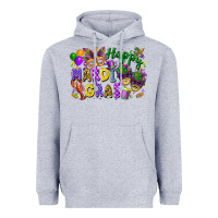 Heather Grey happy mardi gras Heavyweight Hoodie - FaDigitalArtStudio