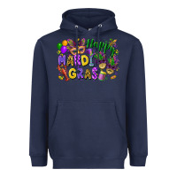 Navy happy mardi gras Heavyweight Hoodie - FaDigitalArtStudio