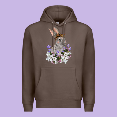 Easter Day Flowers Bunny Premium Hoodie Designed By Oliviacreatesart