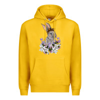 Lemon Easter Day Flowers bunny Premium Hoodie - OliviaCreatesArt