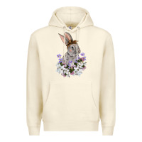 Sandshell Easter Day Flowers bunny Premium Hoodie - OliviaCreatesArt