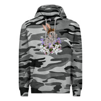 Slate Camo Easter Day Flowers bunny Premium Hoodie - OliviaCreatesArt