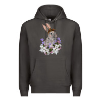 Smoke Easter Day Flowers bunny Premium Hoodie - OliviaCreatesArt