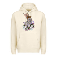 Tofu Easter Day Flowers bunny Premium Hoodie - OliviaCreatesArt