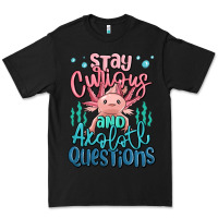 Black stay curious and axolotl questions Premium Tee - MaliasSmallBusiness