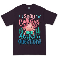 Plum stay curious and axolotl questions Premium Tee - MaliasSmallBusiness