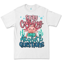 White stay curious and axolotl questions Premium Tee - MaliasSmallBusiness