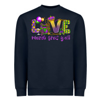 Navy Love Mardi Gras Y'all Heavyweight Sweatshirt - HowdyJamesFarm