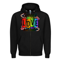 Black spread love not hate Zipper Hoodie - OliviaCreatesArt