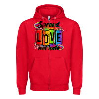 Red spread love not hate Zipper Hoodie - OliviaCreatesArt