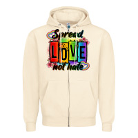 Sandshell spread love not hate Zipper Hoodie - OliviaCreatesArt