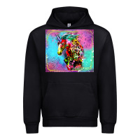 Black Colorful Unicorn Horse Urban Hoodie - LillyAllenDesigns