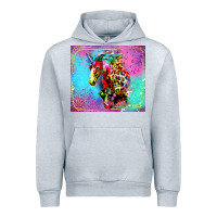 Heather Grey Colorful Unicorn Horse Urban Hoodie - LillyAllenDesigns