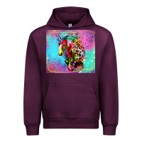 Mauve Wine Colorful Unicorn Horse Urban Hoodie - LillyAllenDesigns