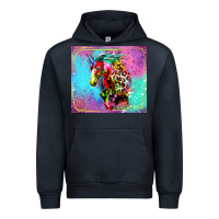 Navy Colorful Unicorn Horse Urban Hoodie - LillyAllenDesigns