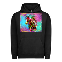 Pigment Black Colorful Unicorn Horse Urban Hoodie - LillyAllenDesigns