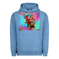 Pigment Pebble Blue Colorful Unicorn Horse Urban Hoodie - LillyAllenDesigns