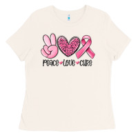 Bone peace love cure breast cancer Ladies Tee - MaliasSmallBusiness