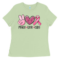Matcha peace love cure breast cancer Ladies Tee - MaliasSmallBusiness