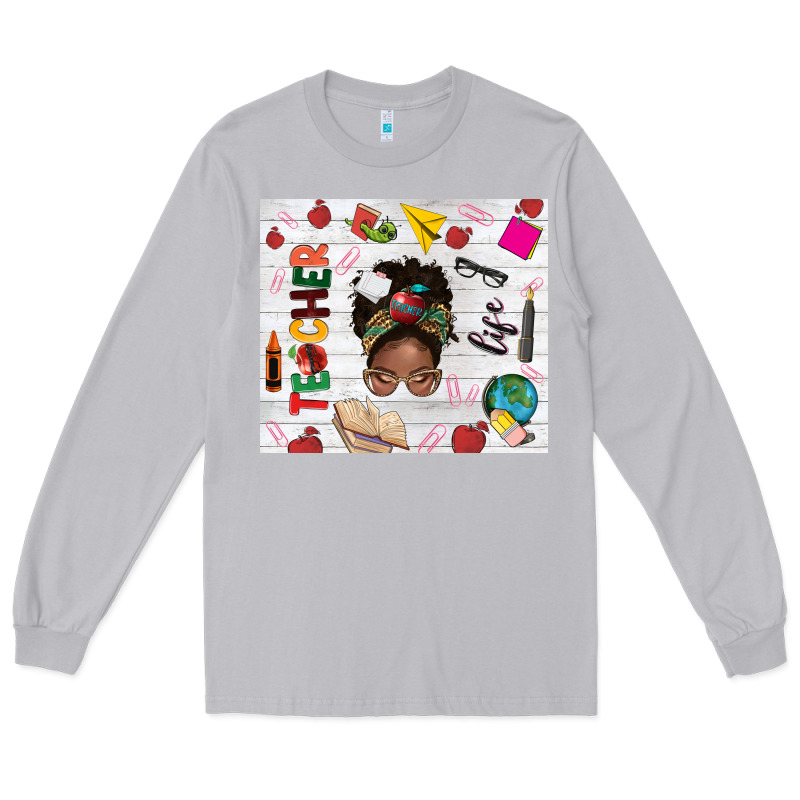Afro Teacher Life Long Sleeve Tee by NancyCooperArtShop | Teevron