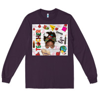 Plum afro teacher life Long Sleeve Tee - NancyCooperArtShop