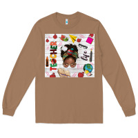 Toasted Coconut afro teacher life Long Sleeve Tee - NancyCooperArtShop