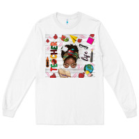 White afro teacher life Long Sleeve Tee - NancyCooperArtShop