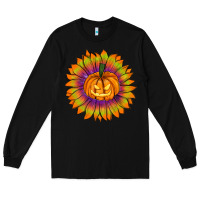 Black Halloween Sunflower Long Sleeve Tee - RanaPortraitStore