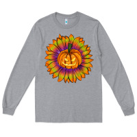 Heather Grey Halloween Sunflower Long Sleeve Tee - RanaPortraitStore